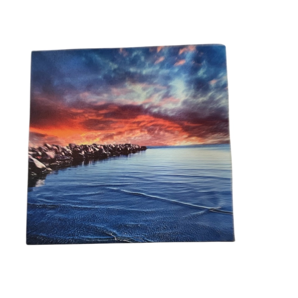 Vibrant Ocean Sunset Canvas Art 12 by 12